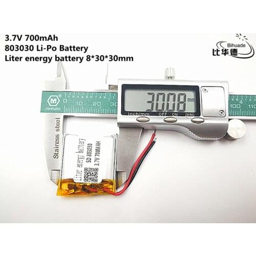 10pcs Liter energy battery Good Qulity 3.7V,700mAH,803030 Polymer lithium ion / Li-ion battery for TOY,POWER BANK,GPS,mp3,mp4