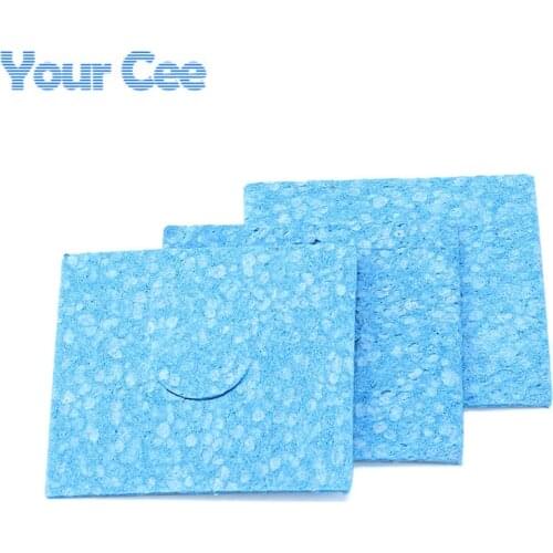 10 pcs 6*6CM Blue High Temperature Resistant Heatstable Soldering Iron Solder Tip Welding Cleaning Sponge Remove Tin