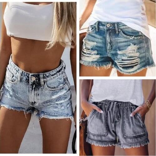 2021 Summer Sexy Street Hipster Slim Fit Buttocks Ripped Womens Jeans Shorts