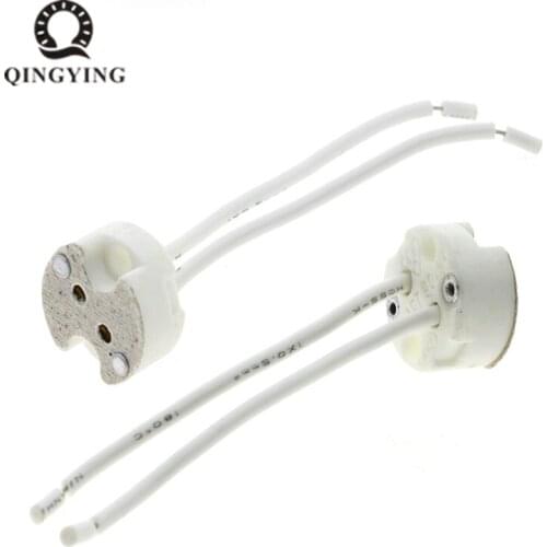 5pcs G4 GU5.3 MR16 Lamp Holder Ceramic Socket Base 10cm 15cm 20cm With Hight quality Silicon Cable for LED and halogen lamps