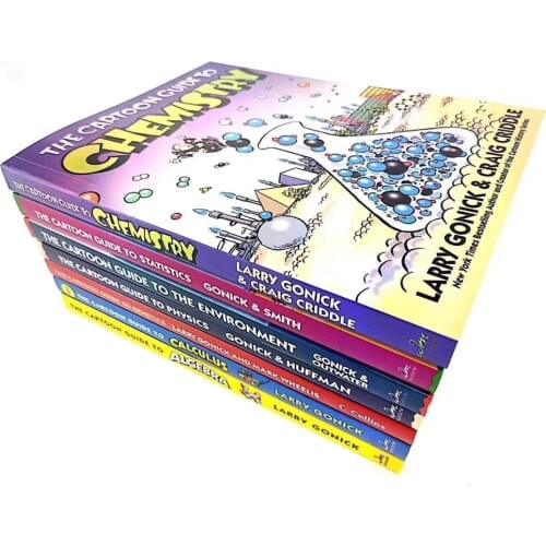 7 Books The Cartoon Guide to Statistics/Chemistry Funny Science Comics English Story Book Help Child Be Reader Early Education