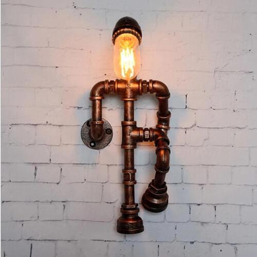 American industrial style Robot wall light retro restaurant bar aisle corridor hotel lights creative iron pipe wall lamp bra