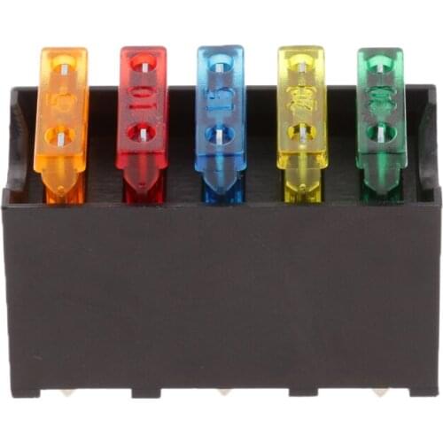 Car Boat Motorhome Farm Vehicle 5 Way Circuit Blade Fuse Box Block Holder