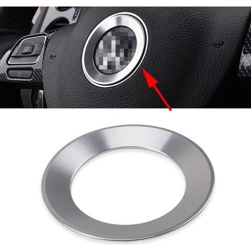 Car Steering Wheel Logo Insignia Metal Ring Frame Sticker Car Styling for Volkswagen VW Jetta Passat B5 B6 B7 Beetle T4 Scirocco