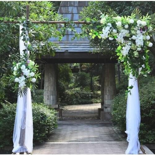 White with grass green roses Artifical Flower Backdrop Flower Wall Wedding Stage Decoration