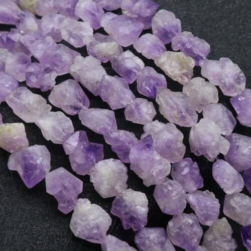 Reiki Healing Stone Beads Strands 12mm Flower Raw Mineral Quartz Natural Amethysts Purple Crystal Quartz Beads DIY Jewelry