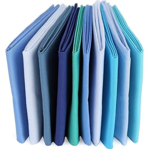 Dailylike 10 Pcs Quilting Fabric Bundles Sewing Patchwork Precut Fabric Scraps Blue Series Fabric Patchwork Cotton