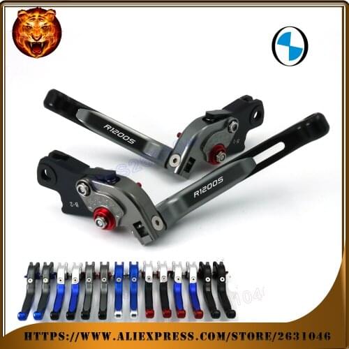 For BMW R1200S R1200 1200 1200S 2006-2008 LOGO Silver Blue Motorcycle Adjustable Folding Extendable Brake Clutch Lever