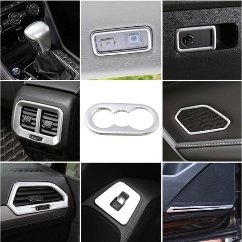 For Volkswagen VW Tiguan MK2 2017-2019 Car Styling Molding Trim Interior Accessories Central Console Silver Decoration Sticker