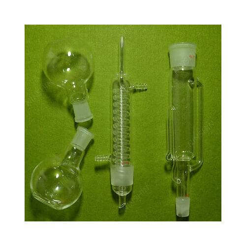 Soxhlet Extractor W/Graham Condenser & Two Flat Flasks,250ml,24/40,Lab Glassware