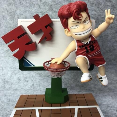 22cm Japanese anime figure Q version SLAM DUNK Hanamichi Sakuragi statue ver action figure collectible model toys for boys