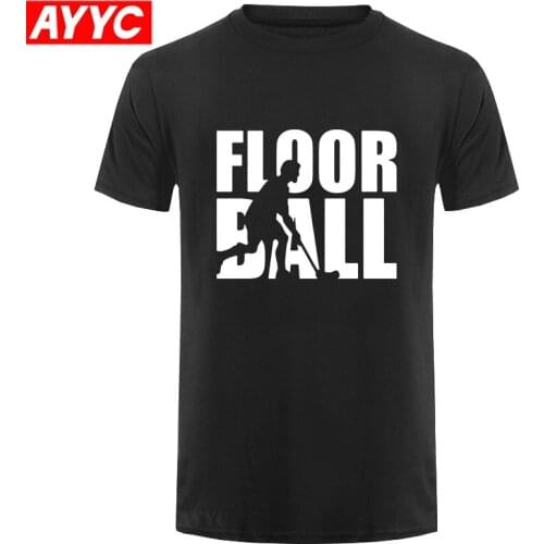 NEW Round Collar Floorball 100% Cotton Print T Shirt Men Novelty Streetwear Tee Shirt Design Camiseta Free Shipping