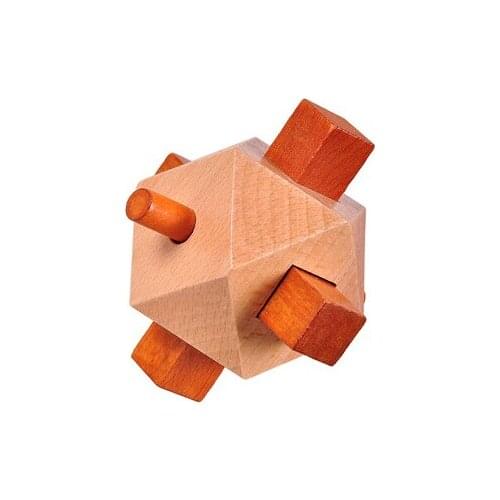Torpedo-shaped Brain Teaser Wooden Burr Puzzles Game for Adults Kids