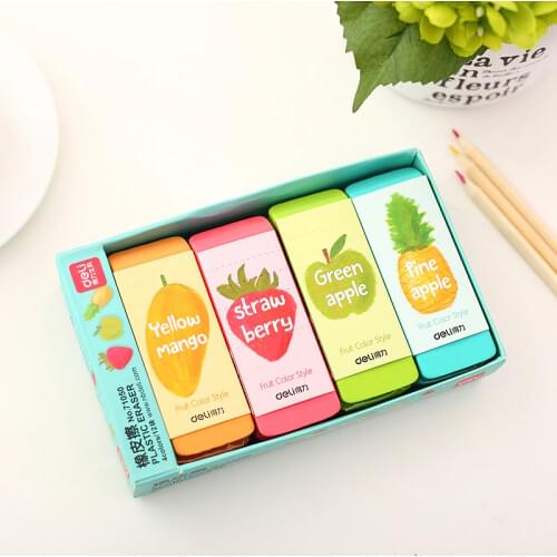 Pencil-Eraser Cartoon patining cleaner dustless free no trace studenstationery 4-flavour fruit smells big lager colorful rubber