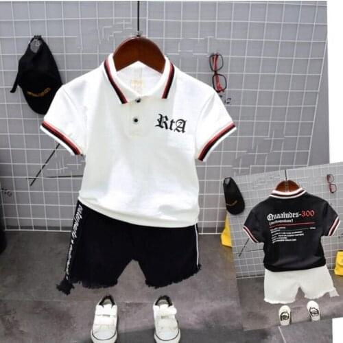 Baby Boys Sets Summer Boys Sets Clothes T-Shirt + Short Pants Cotton Sports Letter Printed Set Children Suit 2-6Years