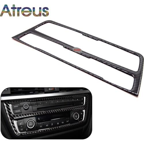 Atreus Carbon Fiber Air Condition CD Panel Interior Decorative Trim Stickers For BMW F30 F35 Accessories 3Series GT 320i Styling