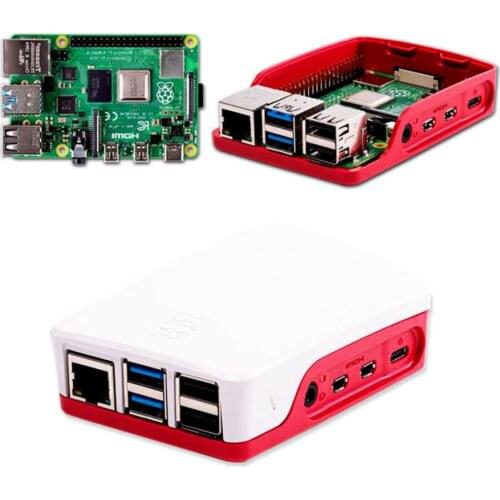 Environment Friendly ABS Shell Red And White Enclosure CNC Protect Case For For Raspberry Pi 4/4B