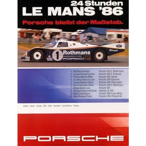 Le Mans 1986 Race Car Classic METAL TIN SIGN POSTER WALL PLAQUE