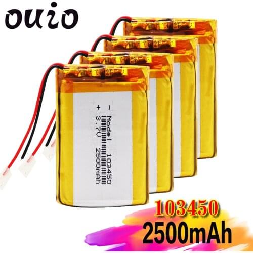103450 3.7V 2500mAh Lipo Polymer Lithium Rechargeable Battery For GPS navigator GPS MP5 Bluetooth Speaker headset e-book camera