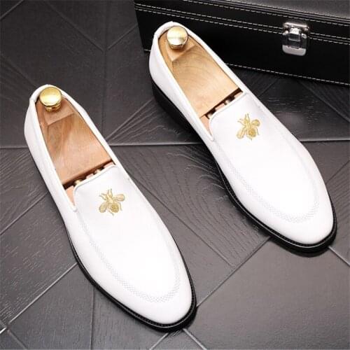 Fashion Pointed Toe Mens Dress Shoes Luxury Designer Shoes Slip-on Men Flats Office Wedding Party Formal Shoes 46