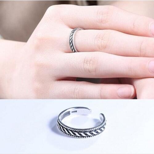 New Arrival Fashion 925 Sterling Silver Jewelry Thai Silver Seiko Geometric Personality Female Exquisite Opening Rings SR256