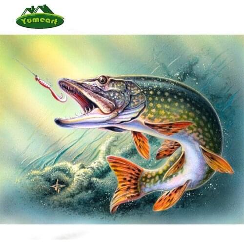 New DIY Diamond Painting Needle Arts & Crafts Rhinestone Mosaic 5D Cross Stitch Kit Diamond Pattern Crystal Embroidery Fish King