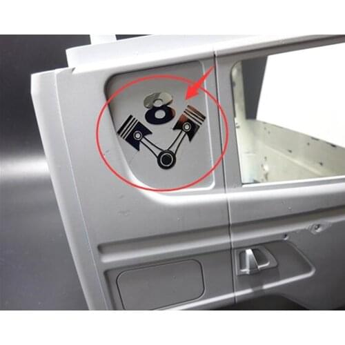 New design remote control scania truck side window V8 logo decorative sticker for tamiya 1/14th scale R620 56323 R730 trailer