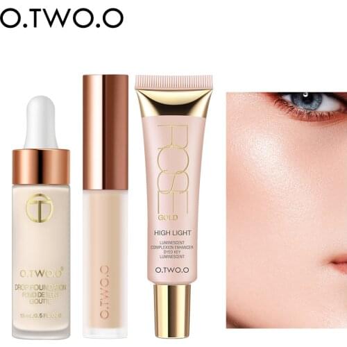 O.TWO.O Face Makeup Set Complete Makeup Kit Waterproof Liquid Foundation Highlighter Coverage Concealer Makeup for Women