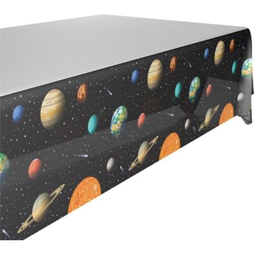 Space Planet Disposable Tablecloths For Kids Birthday Party Decorations Universe Solar System Table Cover Party Supplies