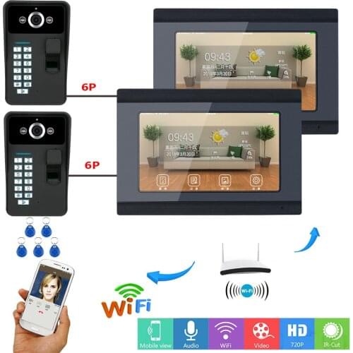 Two to Two Video Doorphone 2 1000TVL Cameras 2 7" TFT Monitors Support 8 mobile phone APP Video doorbell for intercom systems