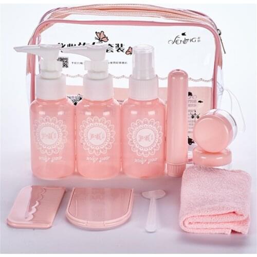 10 pc/Set Travel Mini Makeup Cosmetic Face Cream Bottles Plastic Transparent Empty Make Up Container Travel Accessories