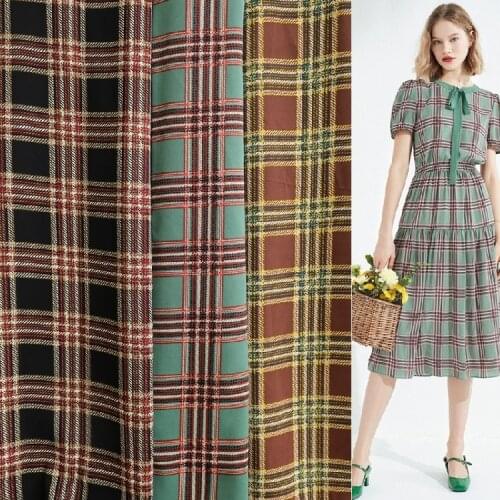 Striped Plaid Coffee Black Green Plain Chiffon Printed Fabric Pants Dress Apparel Fabric