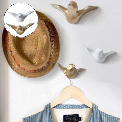 Birds Pattern Coat Hook Magnet Seagull Wall Hanging Holder Seamless Non-marking Nail Install Hanger Home Decoration