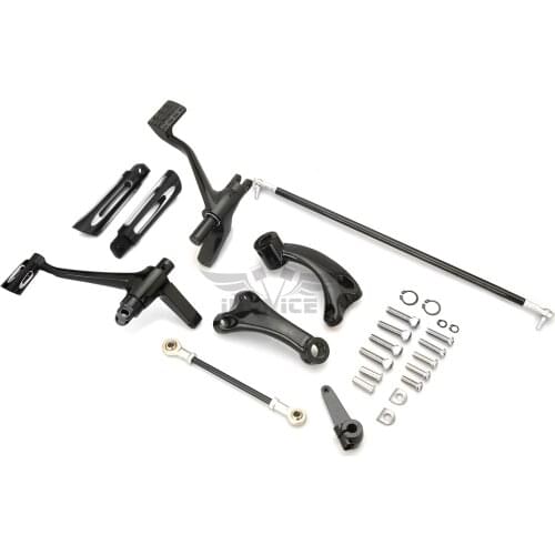 For harley sportster XL forward controls pegs iron 883 1200 48 72 shift levers 2004-2013 Black
