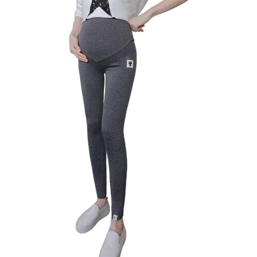 Pregnant Women Wearing Sports Black Gray Slim Leggings Casual Belt Adjustable Mother Clothes Pregnancy Cat Print Long Pants