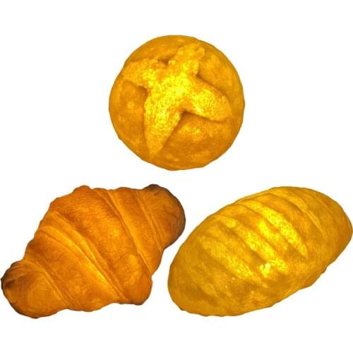 Led Night Light Handmade Table Lamp Simulation Electric Light Night Battery Atmosphere Bread Lamp Light for Home Decor