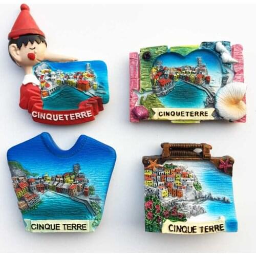 QIQIPP Cinque Terre Tourist Souvenirs Magnetic Fridge Stickers in the Five Fishing Villages on the Northwest Coast of Italy