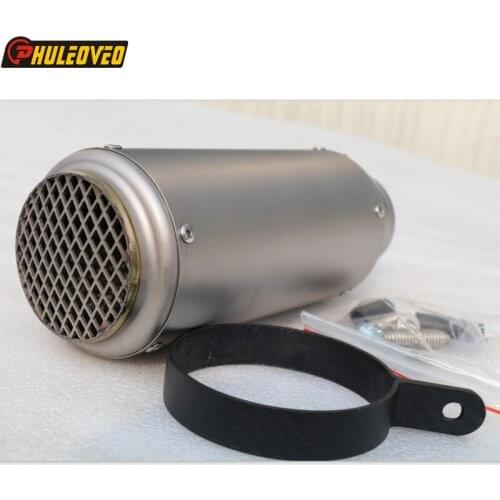 Handmade Titanium Alloy ID:51mm/54mm/57mm/61mm/63mm/65mm L:235mm Motorbike Muffler Exhaust Pipe with DB Killer Carbon Clamp