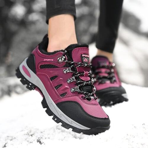 Autumn Winter Snow Boots Women 2021 Warm Plush Waterproof Winter Sneakers Large Size Outdoor Couple Shoes Hiking Boots Bottes 48