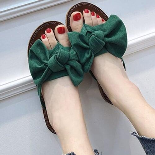 2021 Sandals For Women Beach Shoes Bow Slip On Gladiator Sandals Women Summer Footwear Flat Sandals Female