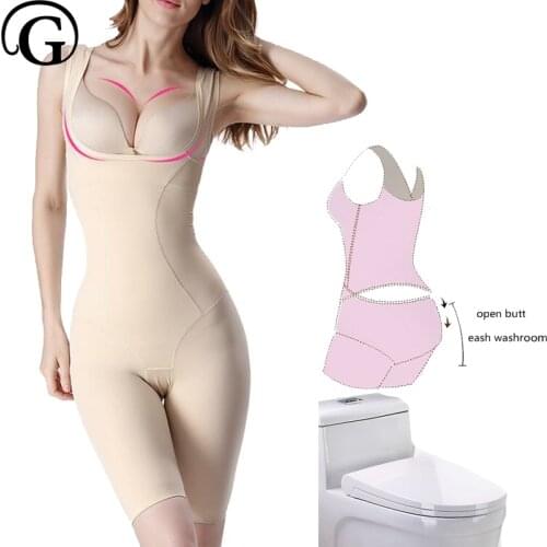 Women Slimming Shaper Open Butt Bodysuits Body Underwear Lift Bra Tummy Trimmer Compression Corset