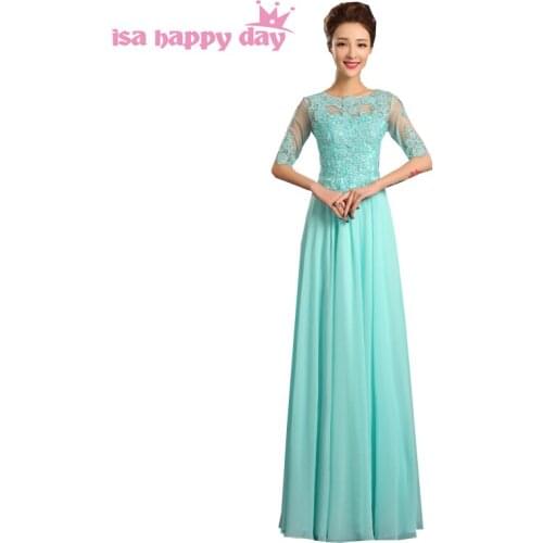 2020 new fashion sexy women party half sleeved ice blue keyhole back bridesmaids dresses size 8 womens bridesmaid dress H3580