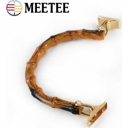 1/2/4pcs Fashion Natural Bamboo Bag Handle With Metal Buckles Wooden Purse Frame Kiss Clasp DIY Bag Hanger Sewing Accessories