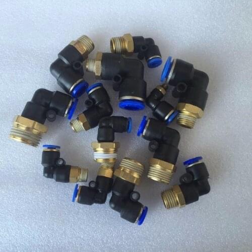 10Pcs 6mm Push In One Touch Connector 1/8" 1/4" 3/8" 1/2" Thread Pneumatic Quick Fittings PL6-M5 PL6-01 PL6-02 PL6-03 PL6-04