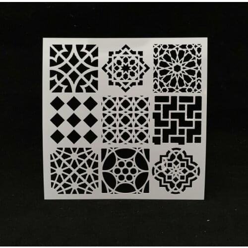 13*13 Classic pvc Layering Stencils for DIY Scrapbooking/photo album Decorative Embossing DIY Paper Cards Crafts