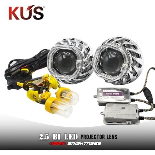 2.5 Bixenon Projector Lens Spiral Hotwheel LED Angel Eyes Dual Halo Shrouds 55W Hid Kit H4 H7 Car Headlight Accessories Retrofit