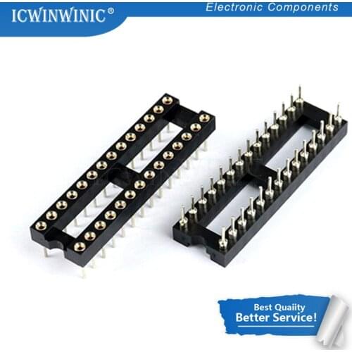 5piece Round Hole 28 Pins 2.54MM DIP DIP28 IC Sockets Adaptor Solder Type 28 PIN 2.54 IC Connector new