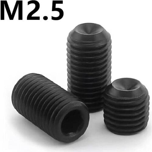 500PCS DIN916 M2.5x2/2.5/3/4/5/6/8/10/12/14/16mm GB80 Black 304 Stainless steel hex socket set screw with cup point