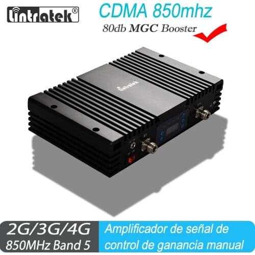 80dB MGC CDMA Signal Booster 850 mhz GSM850MHz Mobile Lintratek Function LCD Display 27dBm Cell Amplifier Repetidor De Celular