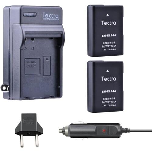 1500mAh EN-EL14 EN EL14a Battery for Nikon D5300 D5200 D5100 D3500 D3200 D3400 ENEL14 EN EL14 Battery+Digital Charger+Car Plug